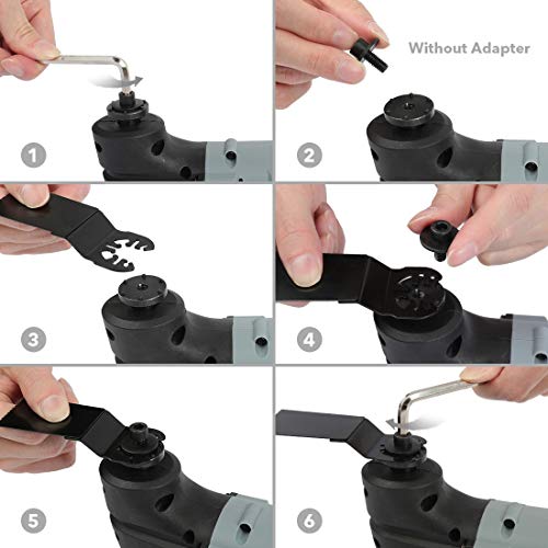 WORKPRO Akku Multifunktionswerkzeug 20V, Oszillationswerkzeug 5 Drehzahl 0-16000 U/min, mit 1,5 Ah Akku und Ladegerät, mit 15 Zubehör und Aufbewahrungstasche, zum Sägen, Schleifen und Schaben – Bild 4