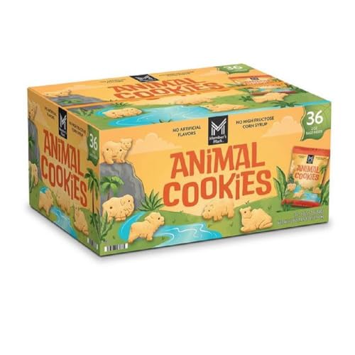 Member Mark Animal Cookies 2 oz, 36 pk. (No artificial flavors and no high fructose corn syrup)