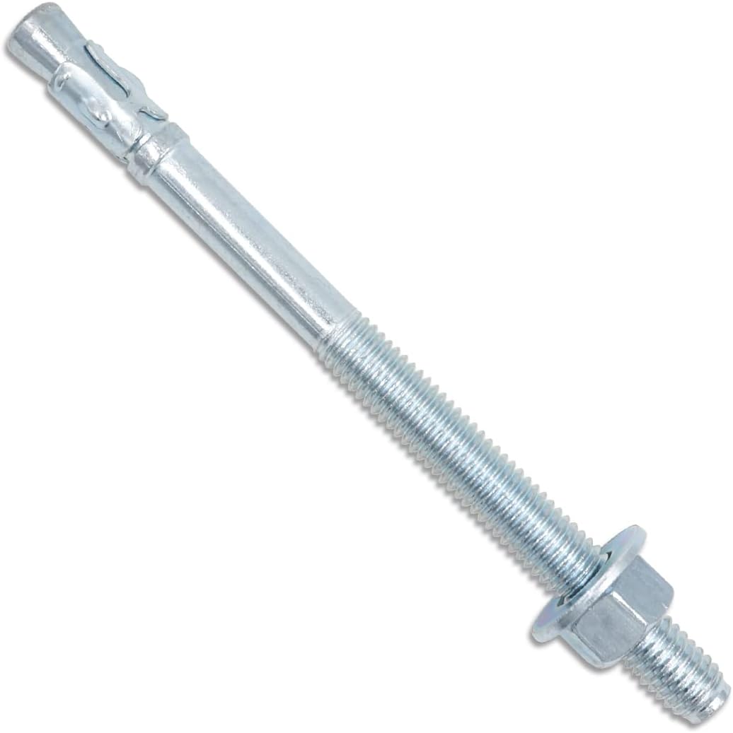 1/2" x 7" Wedge Anchor, Concrete Anchors Zinc Plated, Heavy Duty Expansion Bolt Fasteners for High Strength Concrete Bricks/Blocks, Natural Stone, 8 PCS
