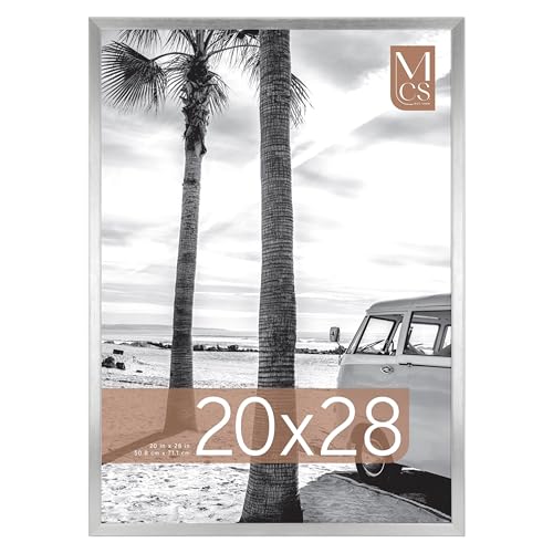 Image of MCS Foundation 20x28 Poster Frame Traditional Silver, Vertical & Horizontal Wall Hanging Large Picture Frame for Photos, Posters & Art Prints (1-Pack)