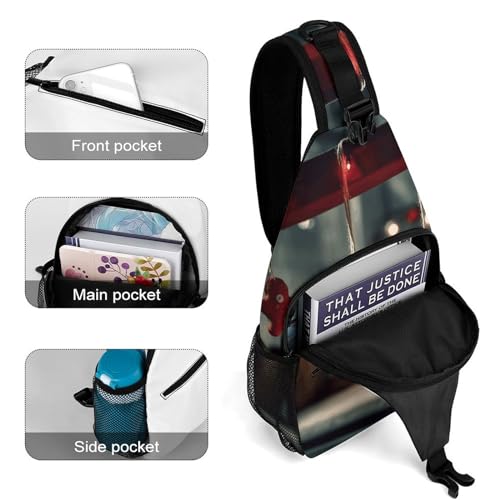 Bolso cruzado rojo multiuso para viaje y deportes miniatura 4
