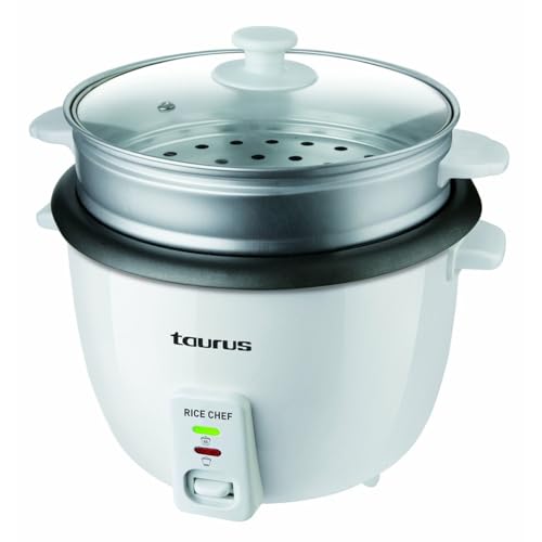 Taurus 968934000 Arrocera Rice Chef 1.8 Color Blanco, 700W. 1.8l, 700 W, 1.8 litros, 0 Decibeles, Plástico
