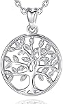 AEONSLOVE Sterling Silver Tree of Life Necklace for Women - 18 Inch Chain