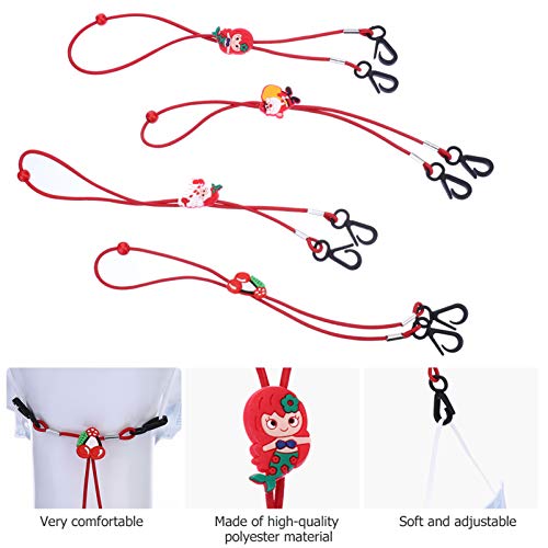 EXCEART 4Pcs Rosto de Natal Cobrindo Talabartes Cordões de Corrente de Ã“culos Com Prendedor de Clip