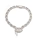 ICEDIAMOND 18K Iced Out Shiny Rope Design Cuban Choker Chain mit Sexy Kiss Lips Anhänger Charm Halskette, Full Lab Diamond Gold Plated Hip Hop Schmuck für Männer Frauen (White, 18'')