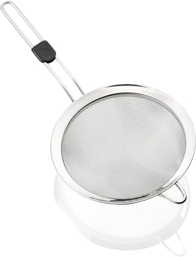 Leifheit Passoire de cuisine ProLine, ø 20 cm, Passoire fine en acier inoxydable très robuste, Écumoire inox avec œillet de suspension et manche avec...