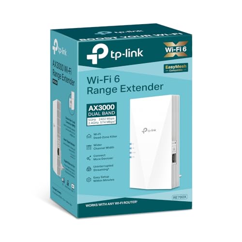 TP-Link RE780X WiFi 6 WLAN Verstärker Repeater AX3000(Dualband 2402MBit/s 5GHz + 574MBit/s 2,4GHz, MU-MIMO, Gigabit Port… – Ansicht 6