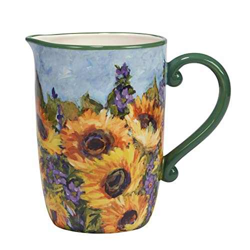 Pichet Multicolore 2,7 l Grand Broc de Table Motif Tournesol
