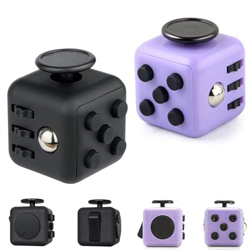 ZISHAN 2 Pcs Fidget Cube Figet Cube Fidget Toy Cube Infinity Cube Fidget Cubes Fidgit Cube Portable & Convenient Idea for Occasion Like Birthdays Thanksgiving Halloween New Year or Any Other Party