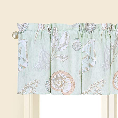 C&F Home Breezy Shores Blue Coastal Tropical Sea Life Shells Beach Ocean Bedroom Premium Window Cotton Valance Valance Green #TOP1