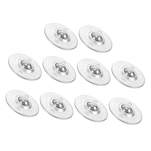 OSOLADY 1 Set 10 Pcs Bullseye Wheel Ball Chair Wheels Roller Bearing Transfer Roller Caster Wheels Mini Ball Transfer Bearing Round Ball Casters Rolling Flange Transfer Carbon Steel Silver