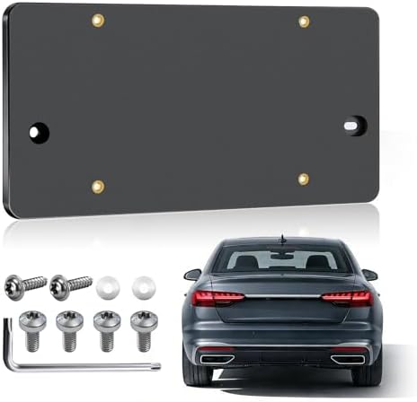 TOVIIEA Rear License Plate Bracket Holder Fit for 2012-2025 Audi A3 A4 A5 A6 A7 A8 S4 S5 S6 S7 RS5 RS6 RS7 Q3 Q5 SQ5 Series, Tail Bumper Car Tag Holder Frame Replace with Screws & Wrench