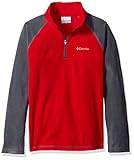 Columbia Big Boys' Glacial Half Zip Fleece Jacket, Mountain Red/Graphite, Medium