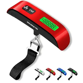 Luggage Scale, 110lb Luggage Weight Scale with 4 Unit Switching Functions&LED Display, Luggage Scale Travel Digital for Weighing Luggage, Backpacks, Packages and Markets(Red)