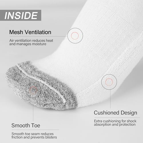 8 Pairs Mens Crew Socks Cushioned Moisture Wicking Athletic Heavy Duty Performance Work Training Socks2