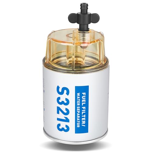 S3213 Fuel Water Separator Marine, Fuel Filter Water Separator with Clear Bowl, Compatible with Yamaha Mercury Racor Sierra Suzuki Outboard - 18-7922 35-60494-1 B32013 18-7932-1 18-7932 18-7928-1