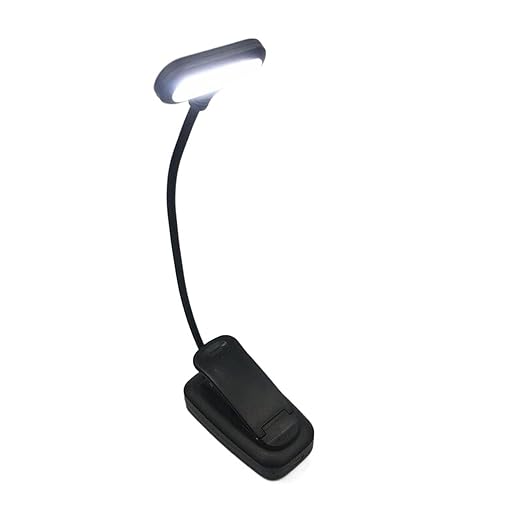 ZAPORA Lamp Adjustable led book light with clip goosenecks 5 leds battery powered flexible night reading desk lamp notebook fresh white