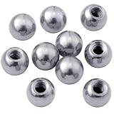 VARMDUKKE 10PCS M4 Thread Cap Knob, Plain Carbon Steel Screw Caps Ball Lamp Decoration, Light Fixture Fastening Ball Shape Knobs, Decorative Screw Caps Cover for Furniture Lighting -Chrome Color