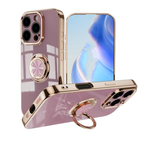 Coque iPhone 17 Pro Max magnétique violette antichoc et support anneau