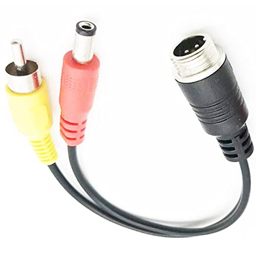Priaolker 20Cm/7.88" 4-Pin Male Aviation Plug To Rca Male And Dc Male Connector Cable, Rca Av + Dc To M12 4-Pin Extension Cable For Surveillance Camera Car Camera Video And Audio - (1 Pcs) #TOP1