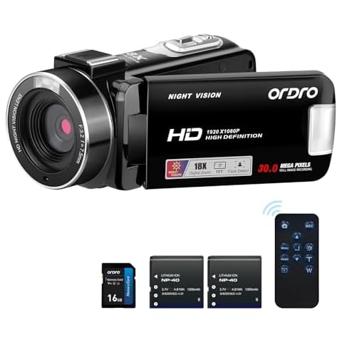 ORDRO B320 1080P Camcorder with Night Vision Cover