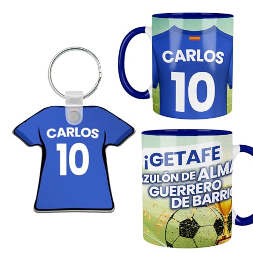 Kembilove® Pack Taza y Llavero Getafe CF Personalizados | Regalo