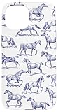 Installation facile Motif de cheval vintage bleu Coque pour iPhone 15