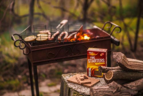 Fire Starters 160 Squares Charcoal Starter for Grills, Campfire, Fireplace, Firepits, Smokers. No flare ups & flavor. FireStarter for wood & pellet stove. Waterproof robust squares