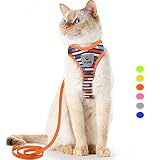 Supet Cat Harness and Leash Escape Proof for Walking, Adjustable Cat Vest Harness and Leash Set for