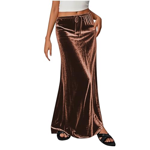 2025 Trendy Women Skirt Silk Elegant High Waist Cocktail Party Wedding Mermaid Satin Maxi Skirts Club Party Outfits