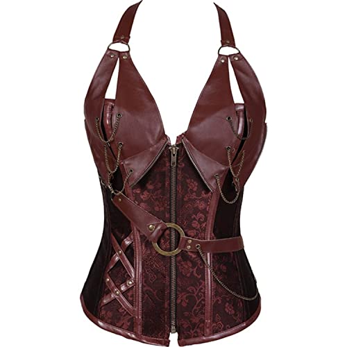 ICEGIA Women's Heavy Duty Corset Double Steel Boned Waist Trainer Corsets Underbust Body Shaper