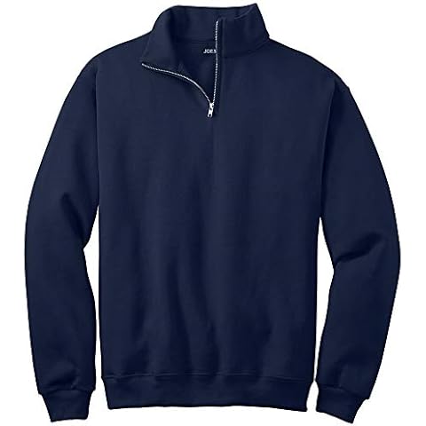 Joe's USA Mens 1/4-Zip Cadet Collar Sweatshirt-L-Navy Cover