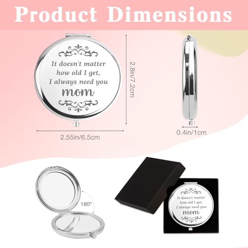 Espejo compacto redondo Nsetriu para maquillaje portátil miniatura 2