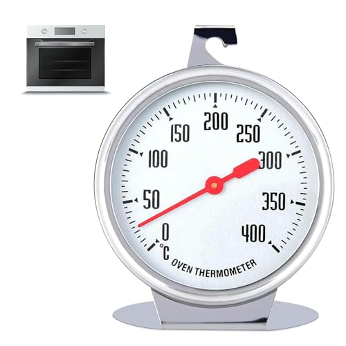 Ofenthermometer für Backofen, Backofenthermometer Innen, Backofenthermometer für Gasherd, Edelstahl Oven Thermometers mit Großem Zifferblatt für Küchenbackwaren
