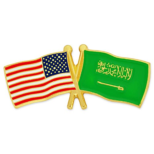 Crossed American Flag Lapel Pin - Gold-Color Plated