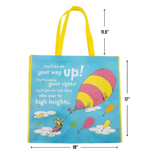 Fun Express 19" x 17 1/2" Large Dr. Seuss Oh, The Places You’ll Go Laminated Tote Bag3
