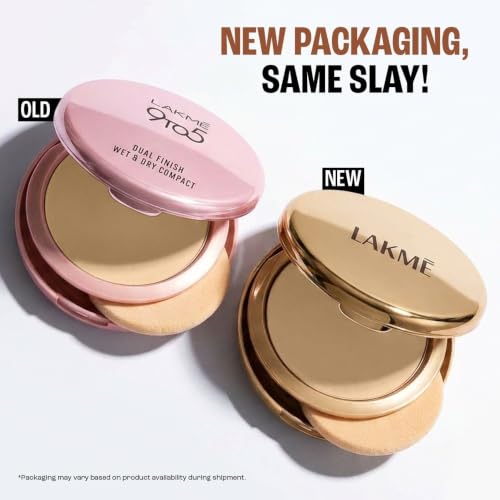 Image of Lakme Unreal Dual Cover Pressed Powder, 2 In 1 Compact + Foundation, Non Cakey Coverage, Lightweight & Long Lasting Compact, 10 Ivory, 9g (Pack of 2)
