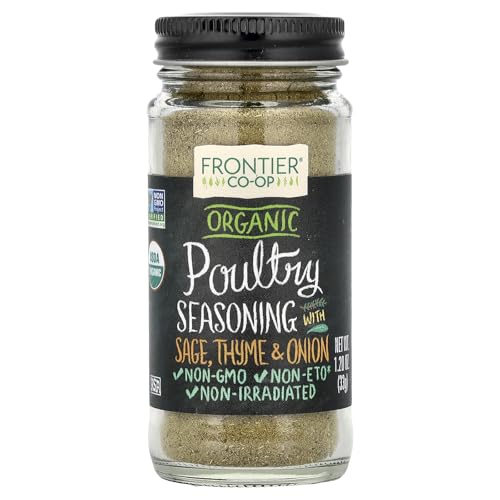 Frontier Poultry Seasoning Certified Organic, Salt-Free Blend, 1.2-Ounce Bottle