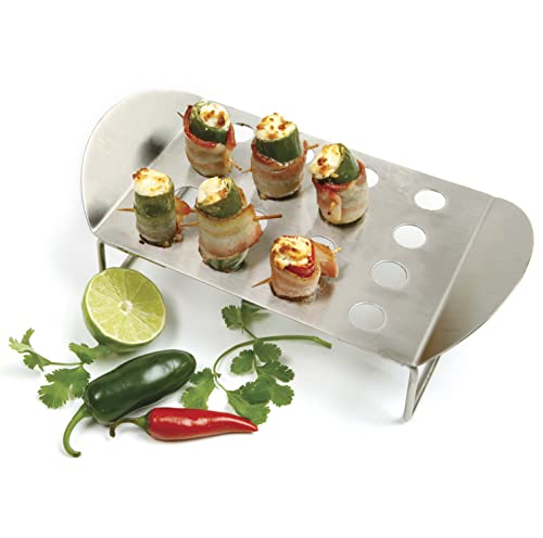 Accesorio de asador de pimientos de acero inoxidable con soporte vertical 5