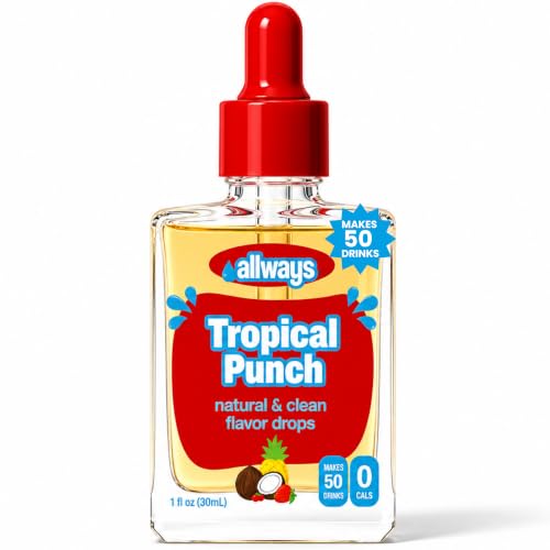 Allways Drops Tropical Punch Water Enhancer | Sugar Free | 50 Servings