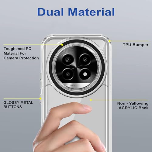 Image of Zapcase Back Case Cover for Realme 14 Pro Lite 5G | Compatible for Realme 14 Pro Lite 5G Back Cover | Case Cover with Camera Protection | (TPU + PC | Transparent)