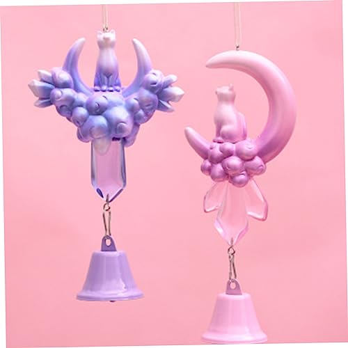 CIYODO Sinos De Vento Gato Ao Ar Livre Carrilhão De Vento Porta Carrilhão De Vento Enfeitado Lua Apa