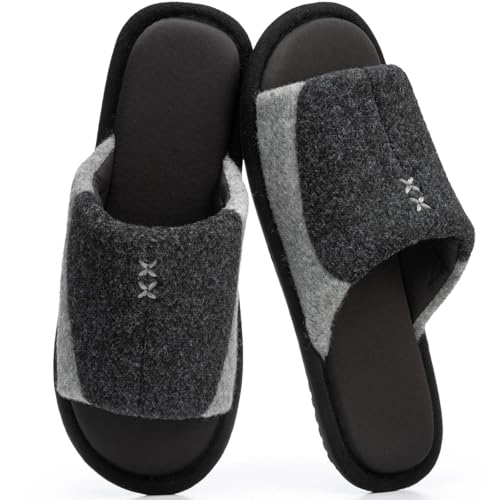 GOEWY Men's Two-Tone Memory Foam Slippers Size 11-12