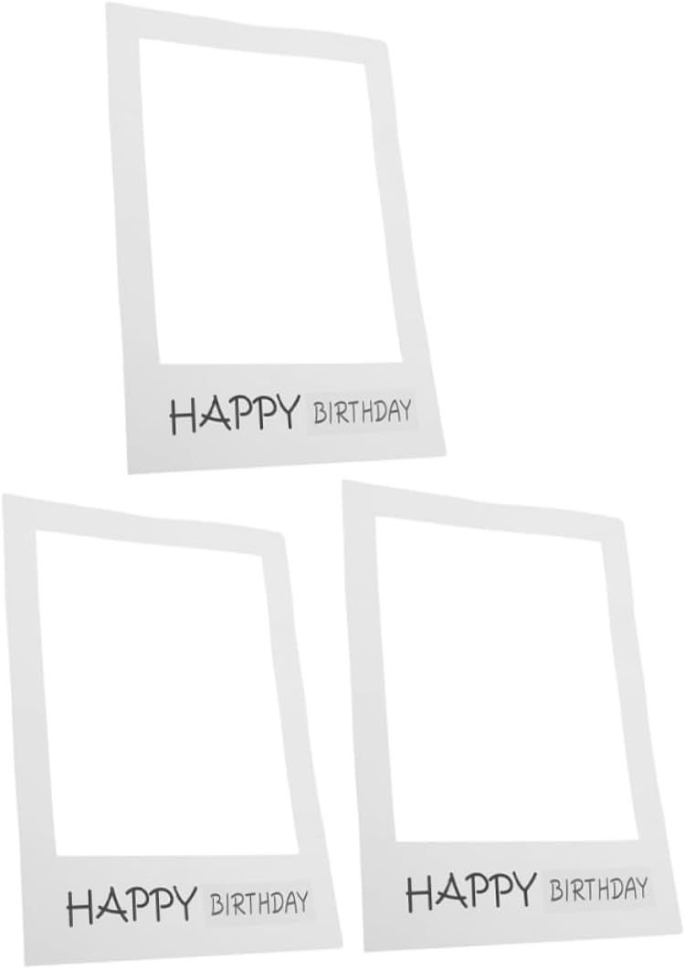 3Pcs Happy Birthday Photo Booth Frames Lightweight Paper Picture Props for Birthday Party Decorations Engaging and Festive Design for Indoor and Outdoor Celebrations
