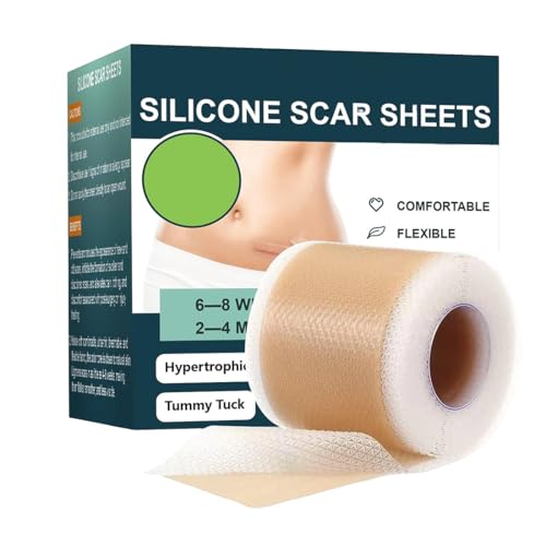 GXGM Parches de silicona para cicatrices, rollo de hidrocoloide de 4 x 150 cm, parches cicatrizantes. Trata todo tipo de cicatrices causadas por cesáreas, cirugías, quemaduras, queloides(A)