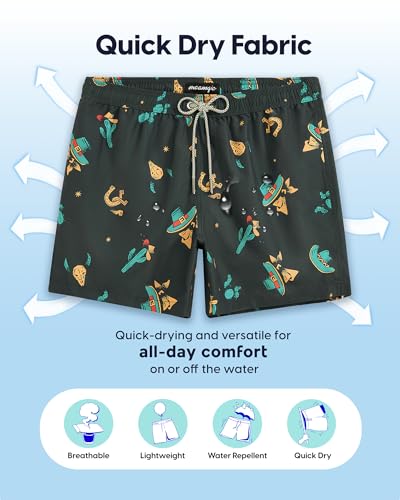 Image of maamgic Mens Swim Trunks 5 Inch with Mesh Lining, Quick Dry Mens Bathing Suit, Swim Shorts for Swimming and Beach