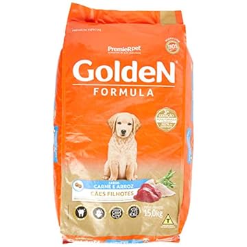 Premier Pet Golden Ração para Cães Filhotes, Sabor Carne e Arroz, 15kg