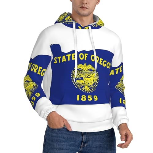 Sweat à capuche avec cordon de serrage et manches longues imprimé Oregon homme