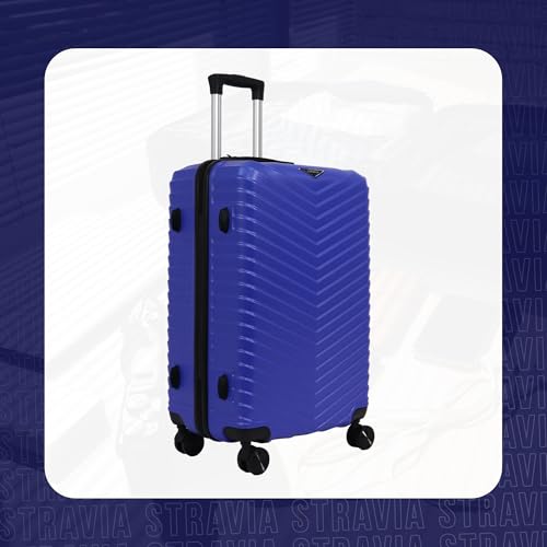 STRAVIA – Vic – Valise Moyenne 65 cm – ABS légère et résistante – Bagage Rigide – Serrure à Code sécurisée – 4 Roues Double Ultra fluides – Bleu – 65 x 44 x 26 cm – vue 2