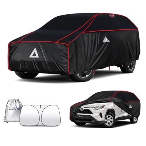 Tozaroa Hail Protector Car Cover for SUV(Length:182"-190"),Waterproof All-Weather Outdoor Anti Hail Thick Multi-Layered EVA with Sun Visor&Storage Bag for RAV4, CRV, Q5, Equinox, Rogue etc